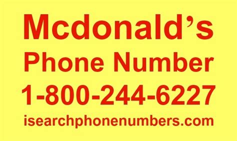 mcdonald's telephone number.
